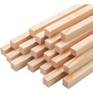 Square Wooden Dowel Rods, 20PCS 1/2" x 15" Square Wood Dowel Rods Wooden Sticks for Crafts, Unfinished Hardwood Sticks Wood Strips for Woodworking, Crafting, Arts and DIYers, Home Decor, Model Making