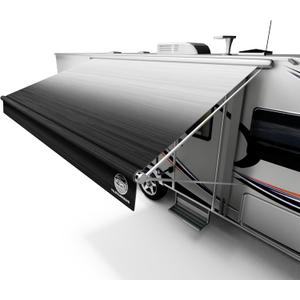 Heavy-Duty RV Awning Fabric Replacement 16ft  RV Canopy Replacement, 19.5oz Heat-Sealed Vinyl, UV-Resistant, Sunproof, Weatherproof, Universal Outdoor Canopy for RVs, Motorhomes & Trailers (Black Fade)