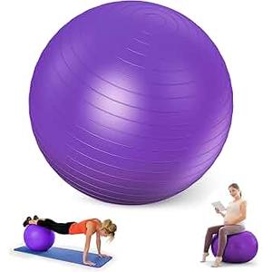 Trideer Extra Thick Yoga Ball Exercise Ball,  Gym Ball, Heavy Duty Ball Chair for Balance, Stability, Pregnancy, Quick Pump Included 23-26 in