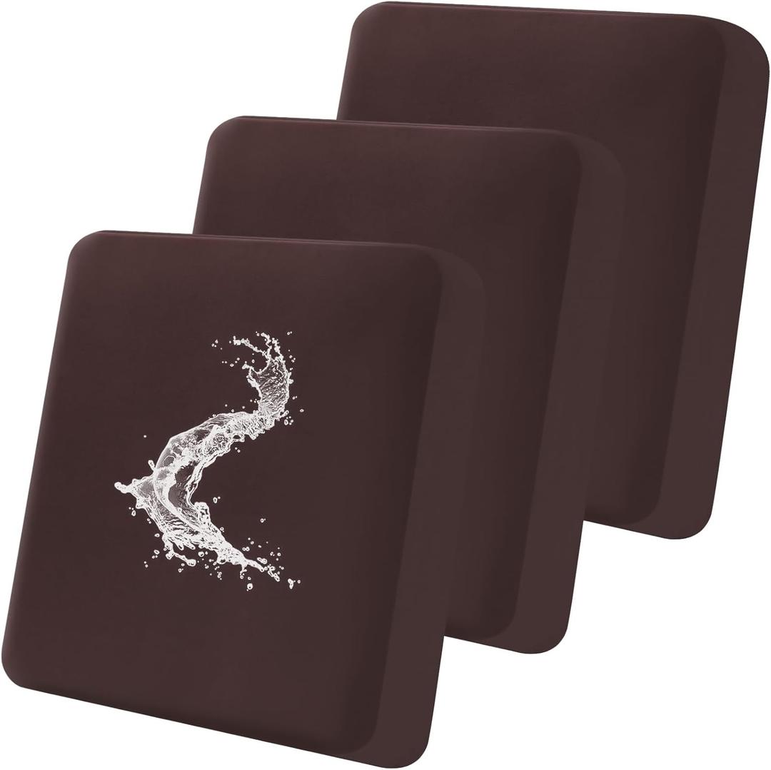 Smiry Waterproof Couch Cushion Covers, Stretch Washable Sofa Cushion Cover, Soft Sofa Slipcover Elastic Non-Slip Furniture Protector for Pets, Kid (3 Pack, Chocolate)