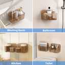 Diesisa 2pc Acrylic Wall Mount Organizer, Adhesive Cabinet Door Organizer,Acrylic Bathroom Shelves for Wall,No Drilling Hang Walls,with Self Adhesive Tape, for Bathroom, Kitchen, Living Room
