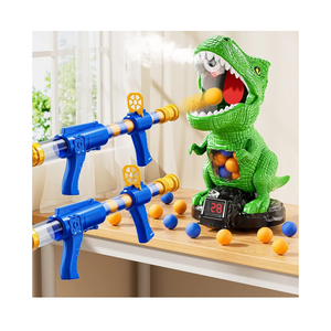 Movable Dinosaur Shooting for Toys Kids 4-6, Electronic Kids Target Games with 2 Air Pump Guns, LCD Score Record, Sound, 48 Foam Balls, Birthday Gifts for 3 4 5 6 7 8 9 Year Old Boys Girls