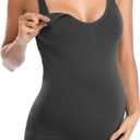 Womens Nursing Tank Tops Women Breastfeeding Seamless Maternity Cami Bra (Medium, Darkgrey)