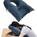 New Upgrade Face Down Pillow After Eye Surgery, Adjustable Height Prone Prone Pillow Face Down Sleep, Retina Lying Pillow, Eye Surgery Support Equipment, Blue
