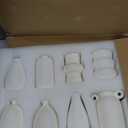 Set of 12 White Ceramic Vase for Pampas Grass Flowers, Japandi Small Vases in Bulk for Wedding Centerpieces, Shelf and Table Decorations, Living Room and Bedroom Decor, DIY Gift