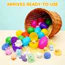 50 Easter Eggs Prefilled Mochi Squishy, Stress Relief Squishies Toys for Easter Theme Party Favor, Easter Eggs Hunt, Easter Basket Egg Fillers, Classroom Prize Supplies, Goodie Bag Stuffers