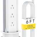 Pop Up Outlet for Countertop, Pull Pop Out Electrical Outlets with 3 AC Outlets, 2 PD 20W USB C and QC 18W USB A, Popup Desk Charging Station Power Hub for Conference Table Office Kitchen Island (White)