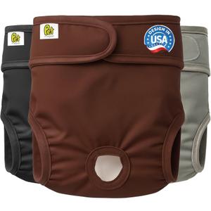 Pet Magasin Super Absorbent Reusable Dog Diapers for Females (3-Pack) - Ideal Heat Solution, Washable Doggie Diapers for Female Dog - Perfect Doggie in Heat & Period (Original, XL (23-35 Waist))
