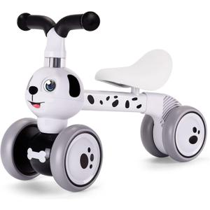 YGJT Baby Balance Bike Toys for 1 Year Old, Birthday Gifts for Boys and Girls, Silent Wheels & Non-Pedal Baby Walker Riding Toys for 10-36 Months Toddlers, Kids First Bike Gifts Spotty Dog