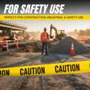 Caution Tape 2 Pack 3 inch x 1000 feet, Bright Yellow w/Bold Black Text, 3" Wide for Maximum Readability Strongest & Thickest Tape for Danger/Hazardous Areas