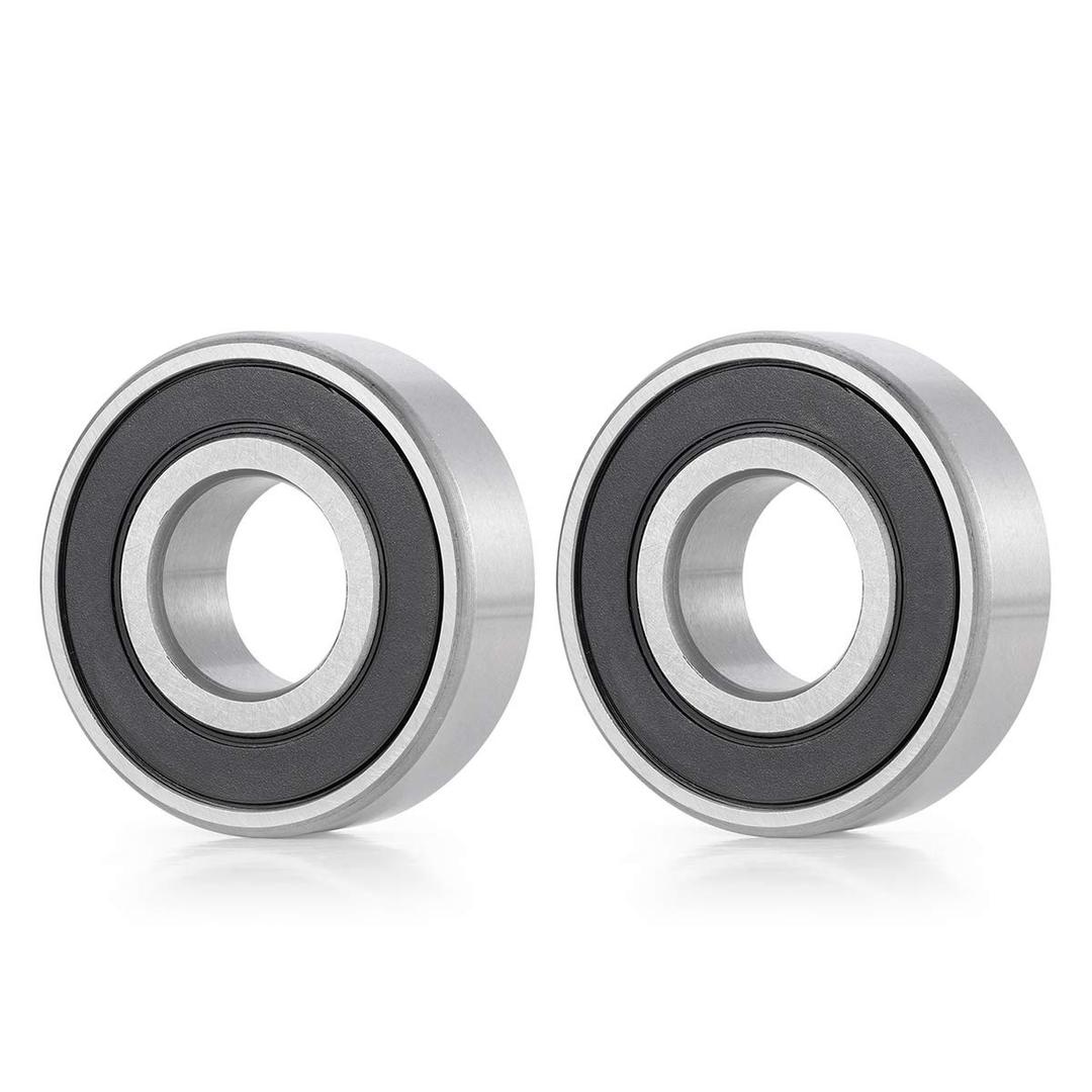 Donepart R16-2RS Bearings, 1 Inch ID x2 Inch OD x1/2" Thick C3 High Speed Pre-Lubricated and Double Rubber Sealed Ball Bearings for Lawn Mower, Wheelbarrow, Go Karts & Industrial Machinery (2 Pack)