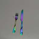 Rainbow Silverware Set for 12, 60-Piece Stainless Steel Flatware Set, Shiny Rainbow Metal Cutlery Set, Include Fork, Knife and Spoon Set, Dishwasher Safe