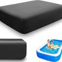 Inflatable Pool Cover 130 x 72 in Rectangular 11 x 7 ft Rectangle Inflatable Solar Swimming Pool Cover 130 x 72 x 22 Durable Built-in Elastic Band Extra Buckle Dust and Rainproof Home Family Warmer