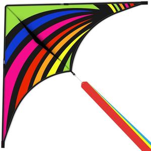 Mint's Colorful Life Delta Kite for Kids & Adults, Extremely Easy to Fly Kites with 3 Ribbons and 300ft Kite String, Best Kites for Beginners (Rainbow)