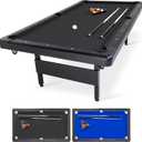 GoSports 6, 7, or 8 ft Billiards Tables - No Assembly, Choose Your Color - Portable Pool Table Includes Full Set of Balls, 2 Cue Sticks, Chalk and Felt Brush