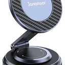 Suction Phone Mount for Car Dashboard/Windshield - 360Adjustable Magnetic Phone Holder for Car, Foldable Car Phone Holder for iPhone 17/16/15/14/13/12 Series (Carbon Fiber & Aluminum Alloy)