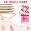Tinlade 50 Pcs Valentines Day Gifts for Kids Classroom Mini Colored Pencils Bulk 3.5'' Coloring Drawing Pencil Valentine's Exchange Gift for School Valentines Day Party Favors for Boys Girls