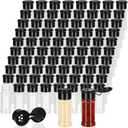 Amyhill 100 Pcs Plastic Spice Bottles Spice Jars with Black Cap Seasoning Jars Shaker 2 Oz/ 60ml Clear Bottle Containers with Shaker Lids for Storing Herbs and Seasoning Powders