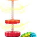LUCKFUTURE Educational Spinning Stacking Toys, Rainbow Stacking Rings Baby Toy, Montessori Sensory Learning Toy for Girls and Boys Toddlers Toys for 1-3 Year Old