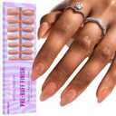 BTArtbox Press On Nails Medium - Soft Gel Nail Tips Almond XCOATTIPS Natural with Base Color, Stronger Adhesion, Pre-shaped Ultra Fit Fake Nails for Short Nail Extensions