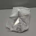 Gejoy 9.8 Inch Glass Star Christmas Tree Topper, Farmhouse Treetop Ornament, Rustic Holiday Xmas Christmas Tree Decorations for Home(Silver, Glass Star)