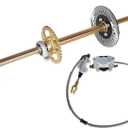Silscvtt 32 Go Kart Axle Kit Alloy Rear Axle with Brake Dics +Brake Master Cylinder +Sprocket +Pillow Bearing +Chain + Hub Replacement for Go Kart ATV Quad Drift Trikes