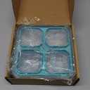 BEFOY 2 Pack Stainless Steel Snack Containers with Lids 4 Compartment Food Storage Containers for Adults Meal Prep Reusable for work or going out(blue, 2 packs)