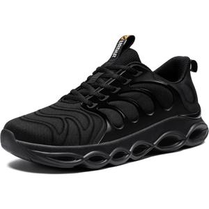 Walking Shoes for Men Lightweight Casual Running Shoes Comfortable Breathable Tennis Sneaker Cushioning Trainers (Size 11.5, Black)