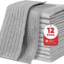 Orighty Multipurpose Wire Dishwashing Rag 12 Pcs, Upgraded Double-Layer Non-Scratch Wire Dish Cleaning Cloths, Reusable Steel Scrubber for Kitchen, Powerful Dishcloth Rag for Cookware, Grey, 7"x8"
