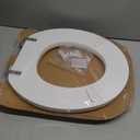 Mayfair Padded Toilet Seat with Chrome Hinges, Soft Vinyl over Wood Core Seat, Made in USA, Round, White (Elongated)