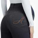 AFITNE Women's Stretch Maternity Jeans Over The Belly Straight Leg Pregnancy Pants with Denim Like Material (S)