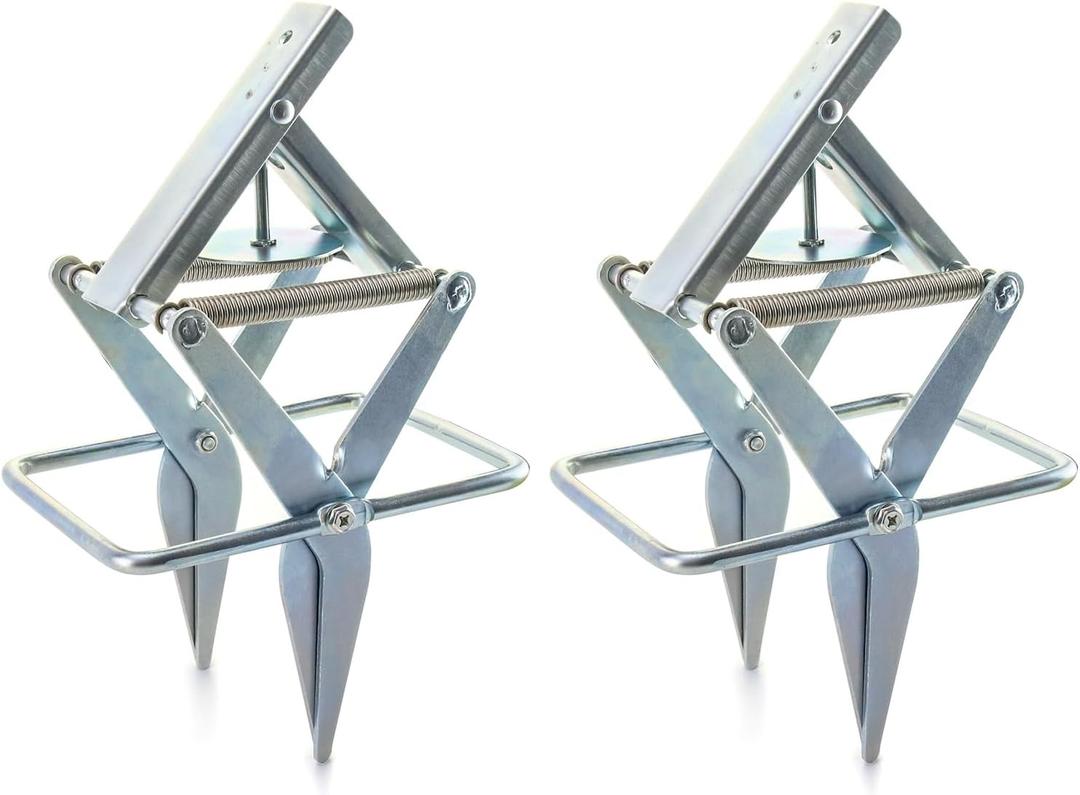 QWORK Mole Trap, 2 Pack Mole Killer, Gopher Trap, Mole Worms, Trapping Set (Silver - 2 pcs)