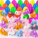 24 Pack Easter Eggs Fillers with Bunny Plush, Easter Basket Stuffers with Toys Inside Filled Mini Stuffed Animals Easter Eggs Hunts Party Favors Surprise Toys for Kids Toddlers Boys Girls