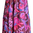 kinstell Women's Summer Boho Spaghetti Strap Square Neck Ruffle Casual Flowy Long Dress Beach Swing Party Maxi Dress (XL, Purple)