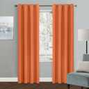 MYSKY HOME Orange Blackout Curtain for Bedroom, Single Panel Curtains for Living Room 84 Inch Long Curtains Grommet Thermal Insulated Room Darkening Curtain 1 Curtain Panel 52 x 84 Inch Burnt Orange