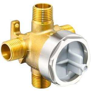 R11000 Rough-In Valve for D 3-Setting or 6-Setting Shower Diverter Faucet, Compatible With D 3 Way or 6 Way Trim Kits, Brass Construction