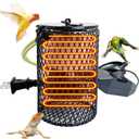 Hamiledyi Ceramic Heat Lamp Bulb with Lampshade Reptile Heat Lamp Guard Adjustable Heat Lamp from 0-100W Bird Cage Heater Anti-Scald Heating Bulb No Light Emitter for Reptile Bearded Dragon Turtle (Black)