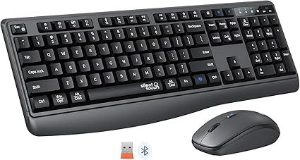 Wireless Keyboard and Mouse Combo, FullSized 2.4GHz Wireless Keyboard with Comfortable Palm Rest and Optical Wireless Mouse for Windows, Mac OS PC/Desktops/Computer/Laptops (Black)