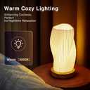 Dawnwake Table Lamp Bedside Lamps for Bedroom, Small Night Stands Desk Lamp, Mood Warm Cozy Lighting, Vintage Boho Cool Mid Century Modern Lamp, Aesthetic Accents Home Room Decor (Warm-A, Medium)