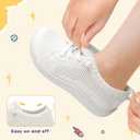 LeIsfIt Toddler Shoes Girls Boys Wide Shoes Kids Zero Drop Minimalist Sneakers Barefoot Slip on Tennis Sneakers (White). Size 24