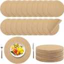 Kochorie 50 Pieces Burlap Placemats 15 Inch Round Reusable Brown Table Mats Natural Jute Fibers Placemats Bulk Circle Rustic Table Decorations for Dining Wedding Holiday Farmhouse Supplies