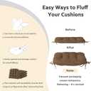 ELFJOY Tufted Chair Cushions for Dining Chairs Set of 4 Premium U-Shaped Chair Pads with Ties Comfortable Seat Cushion for Kitchen Office Dining Room (17"x 16"x 3" Coffee)