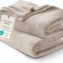 Bedsure GentleSoft Fleece Blankets Twin Size Oxford Tan - 300GSM Lightweight Plush Fuzzy Cozy Soft Blanket for Bed, Sofa, Couch, Travel, Camping, 60x80 inches