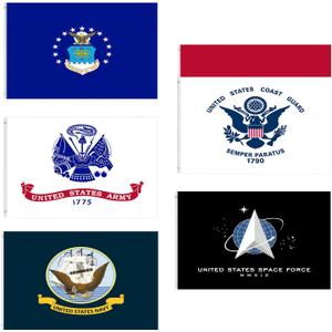 Military Flags, Military All Branch Flags, 3x5 ft, Double Sided Flag, 6 Pcs Flags for Memorial Day, Veterans Day Decorations