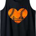 US State San Francisco Baseball Vintage Heart Tank Top (Small, Black)
