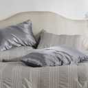 Bedsure Satin Pillowcase with Zipper, Similar to Silk Pillow Cases 2 Pack, Silky & Soft Satin Pillow Cases Standard Size for Hair and Skin, Dark Grey Pillow Covers, Gifts for Women Men, 20x26 Inches