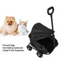 SUNGOOYUE Foldable Pet Stroller, 3 Step Folding Design Lightweight Easy Assembly with Canopy for Small Dogs Cats Outdoor Use (Black)