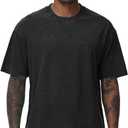 Men's Oversized Cotton T-Shirts Loose Fit Vintage Washed Tee Unisex Short Sleeve Casual Shirts Tops, Large