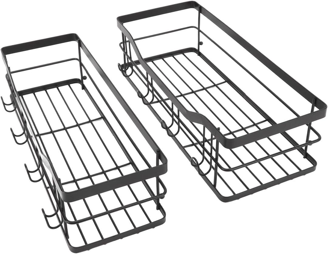 YWBL-WH Bathroom Wall Shelf Stylish Large Capacity Adhesive Shower Organizer for Bathroom Kitchen