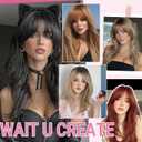 Black Wig with Bangs Long Black Wigs for Women Straight Wig Layered Synthetic Wig Womens Long Hair Wig Cosplay Natural Looking Hair Replacements Wigs for Girls Daily Party Use 24 Inch